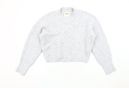Abercrombie & Fitch Grey Chunky Knit Women's Jumper XS