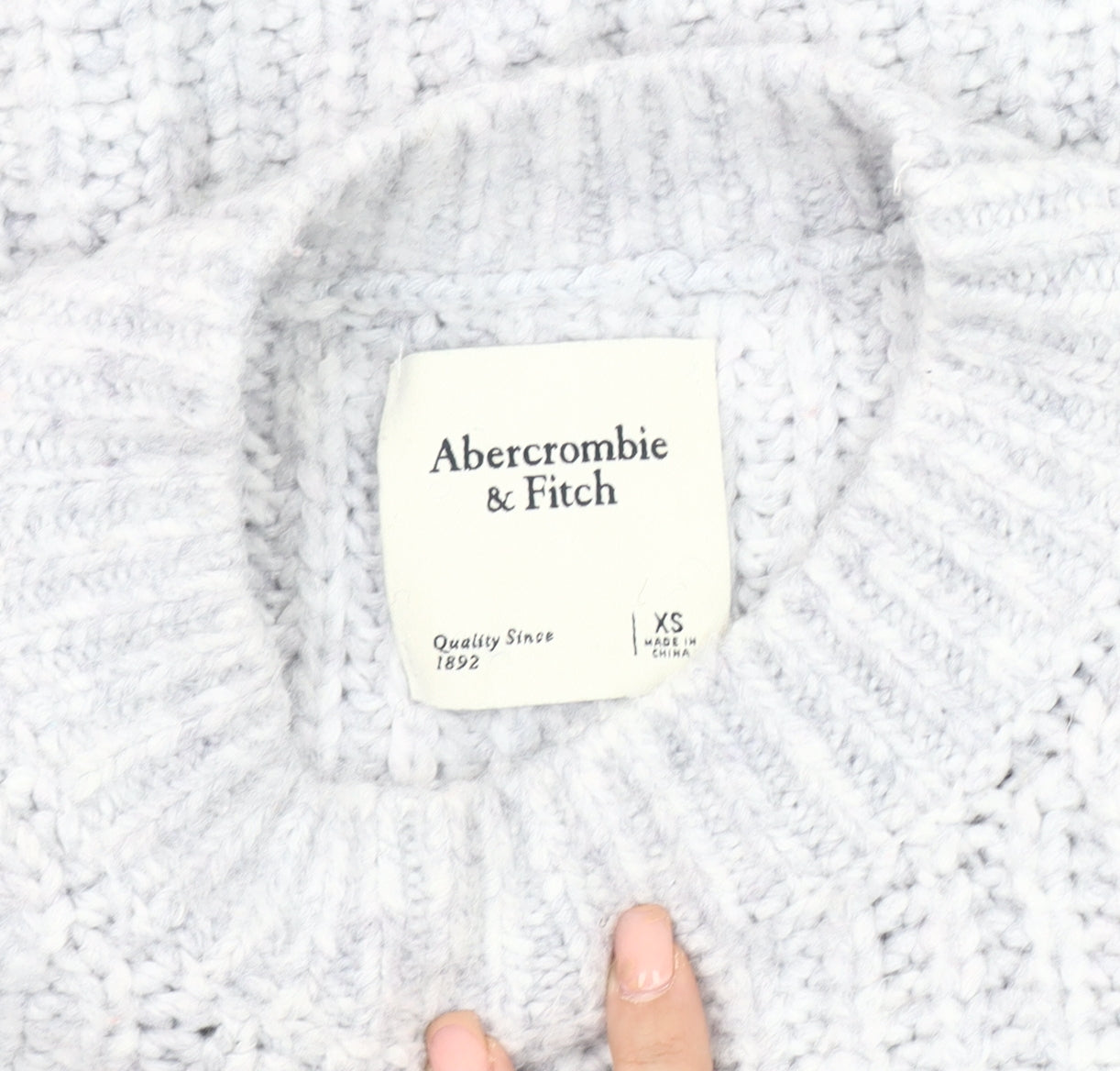Abercrombie & Fitch Grey Chunky Knit Women's Jumper XS
