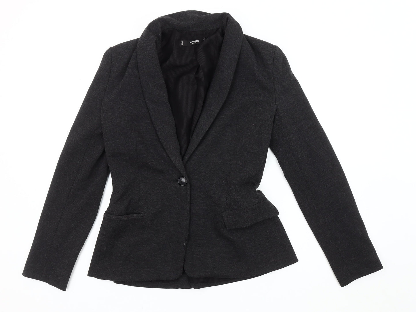 Mango Women's Black Blazer S, Classic Shawl Lapel