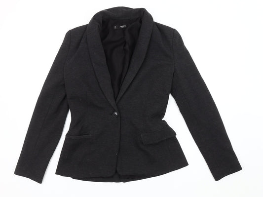 Mango Women's Black Blazer S, Classic Shawl Lapel