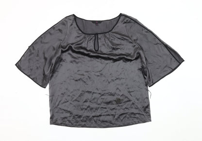 Womens UK Size 14 No Data Black Basic Blouse