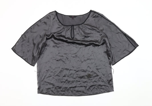 Womens UK Size 14 No Data Black Basic Blouse