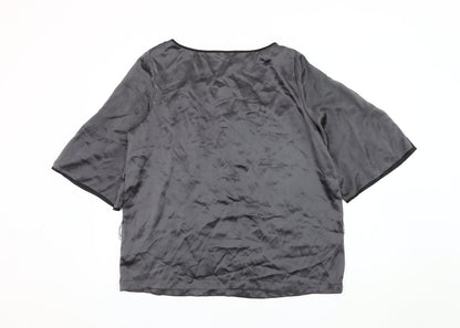 Womens UK Size 14 No Data Black Basic Blouse