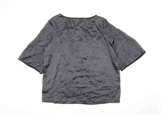 Womens UK Size 14 No Data Black Basic Blouse