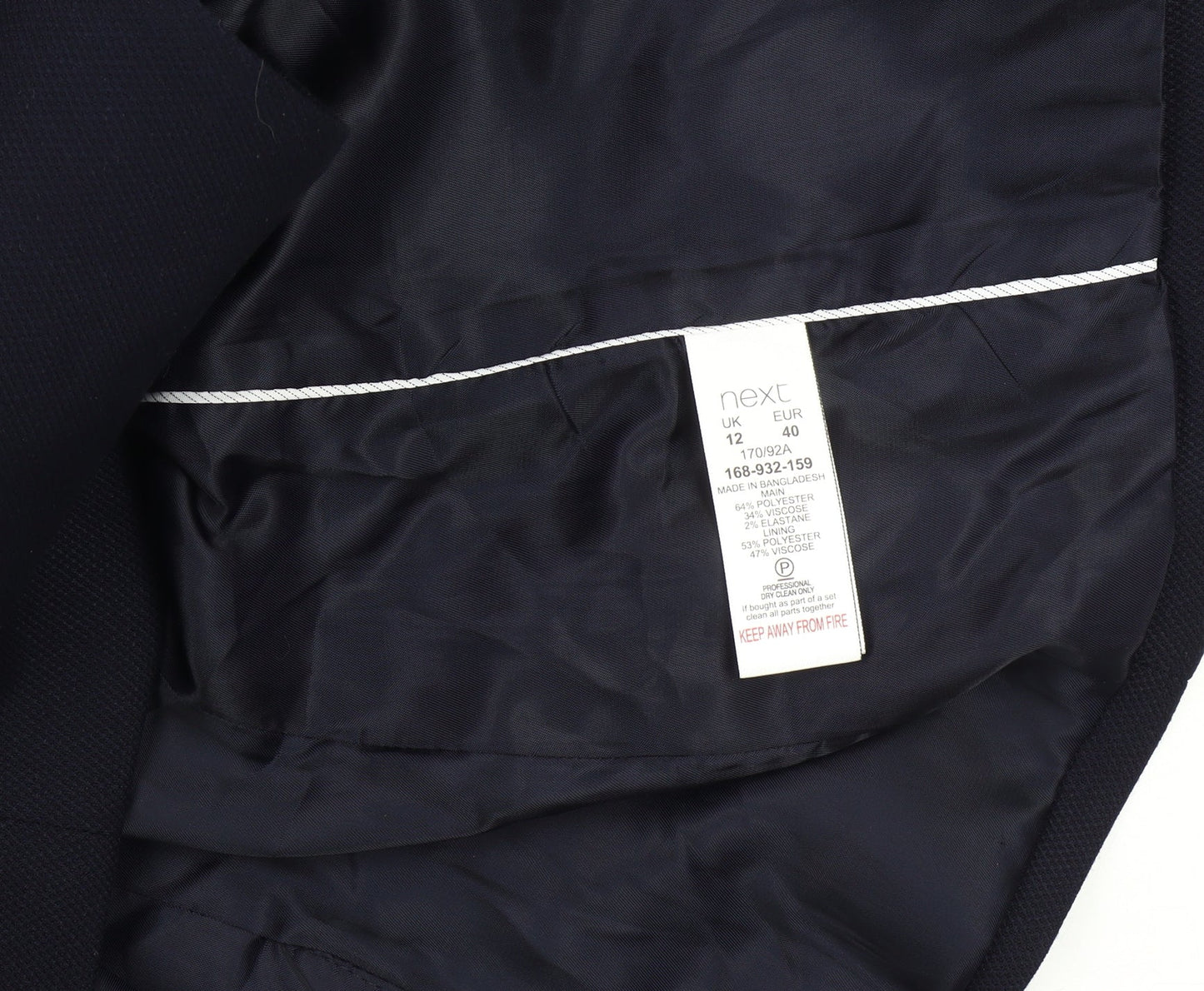 Next Women's Black Regular Fit Blazer Size 12