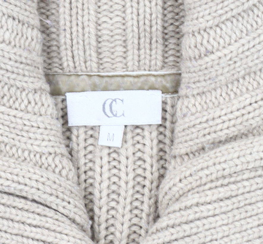 Womens UK Size M CC Beige Cardigan Jumper