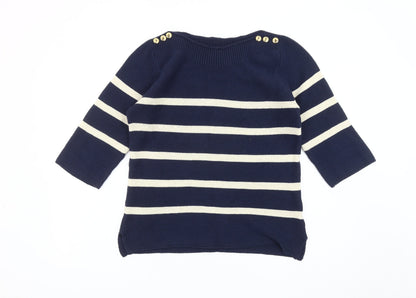Womens UK Size 10/12 Artigiano Blue Pullover Jumper