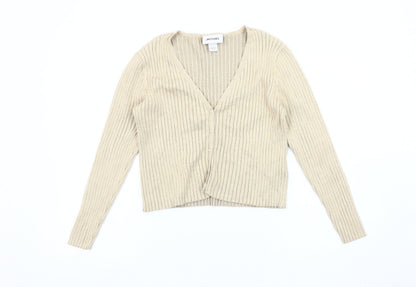 Womens UK Size L Monki Beige Cardigan Jumper