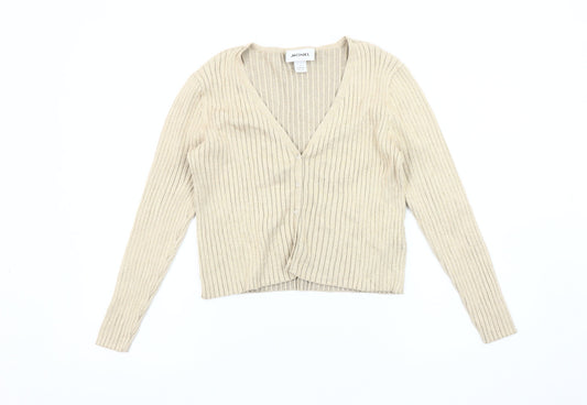 Womens UK Size L Monki Beige Cardigan Jumper