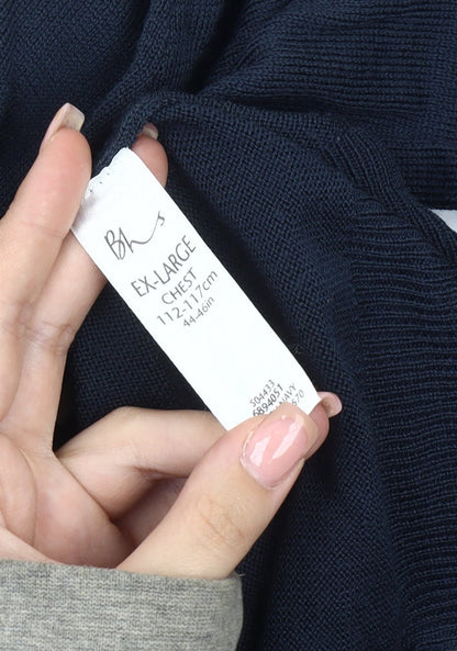 BHS Men's Blue XL Pullover Jumper, Crew Neck