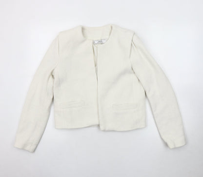 Mango Women's White Bouclé Suit Jacket XS