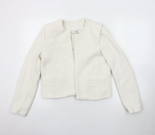 Mango Women's White Bouclé Suit Jacket XS