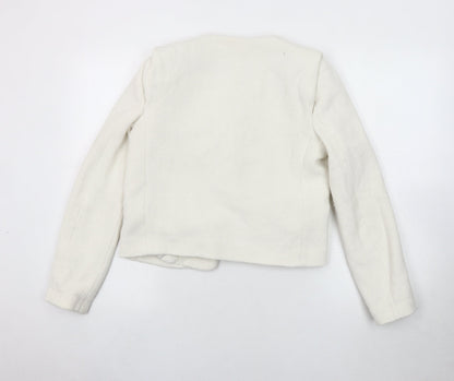 Mango Women's White Bouclé Suit Jacket XS