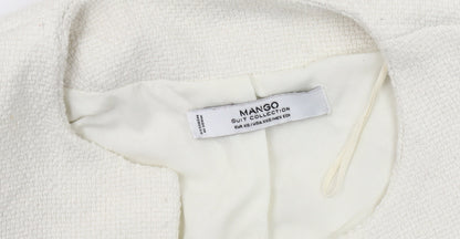 Mango Women's White Bouclé Suit Jacket XS