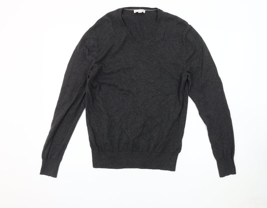 Gap Men's Grey V-Neck Pullover Jumper XS