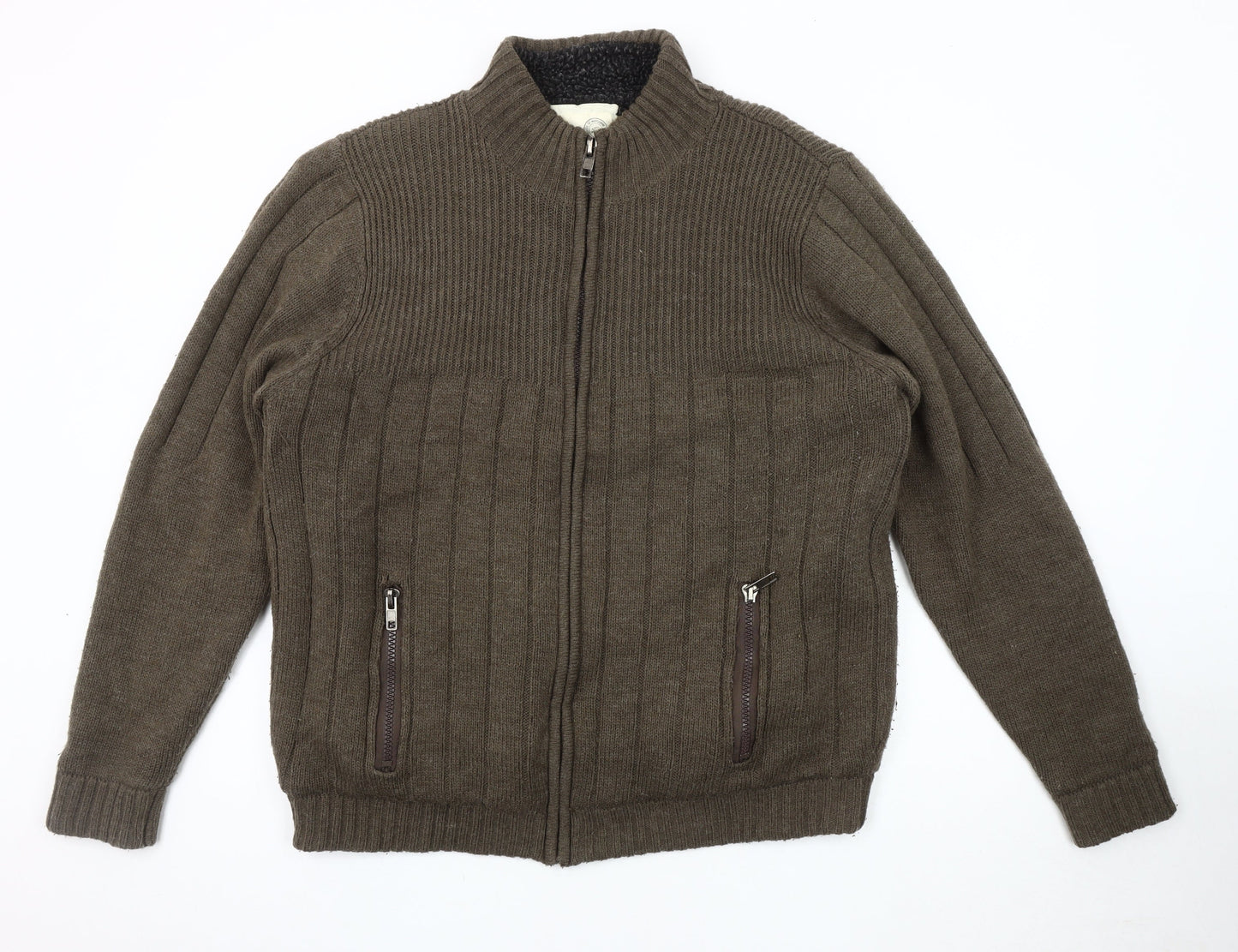 Mens UK Size XL Trait Brown Basic Jacket