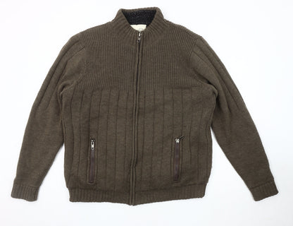 Mens UK Size XL Trait Brown Basic Jacket