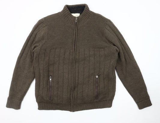 Mens UK Size XL Trait Brown Basic Jacket