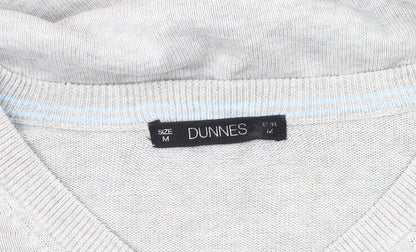 Dunnes Men's Grey M V-Neck Cotton Pullover Jumper