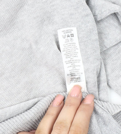 Dunnes Men's Grey M V-Neck Cotton Pullover Jumper
