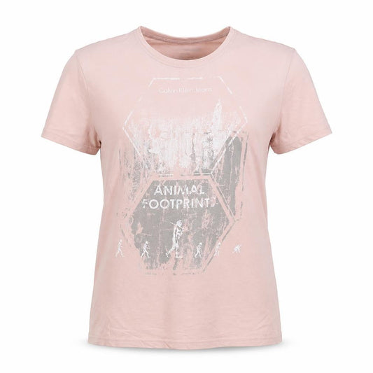 Calvin Klein Women's Pink T-Shirt, M, Crew Neck