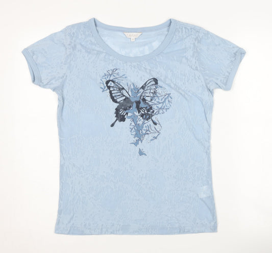 Womens UK Size 16 Lakeland Blue Basic T-Shirt