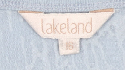Womens UK Size 16 Lakeland Blue Basic T-Shirt