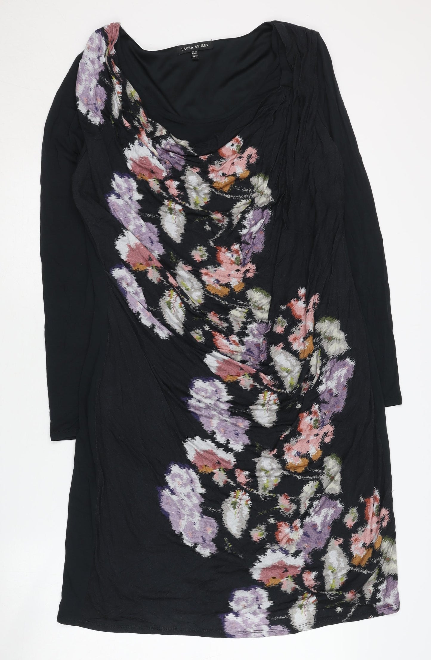 Laura Ashley Women's Black Floral Dress Size 18