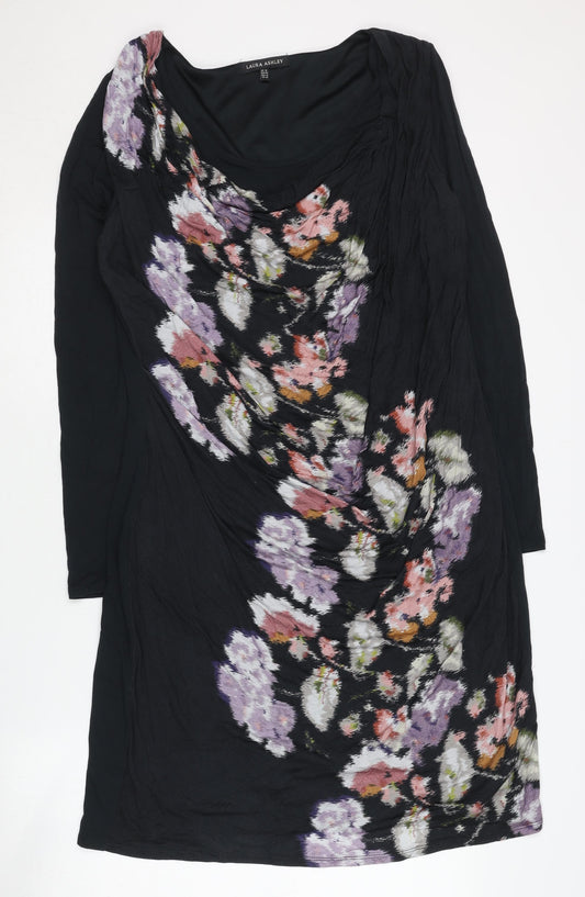 Laura Ashley Women's Black Floral Dress Size 18