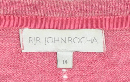 Womens UK Size 14 RJR.John Rocha Pink Cardigan Jumper