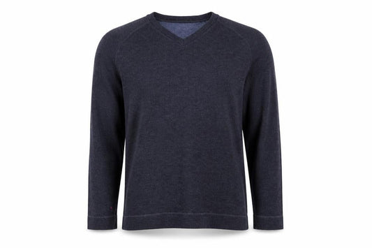 Fraser Men's Blue V-Neck Pullover Jumper, Size L