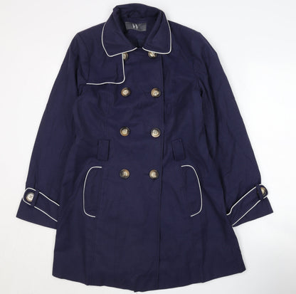 Womens UK Size 12 BHS Blue Pea Coat