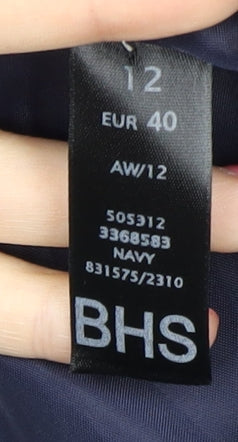 Womens UK Size 12 BHS Blue Pea Coat