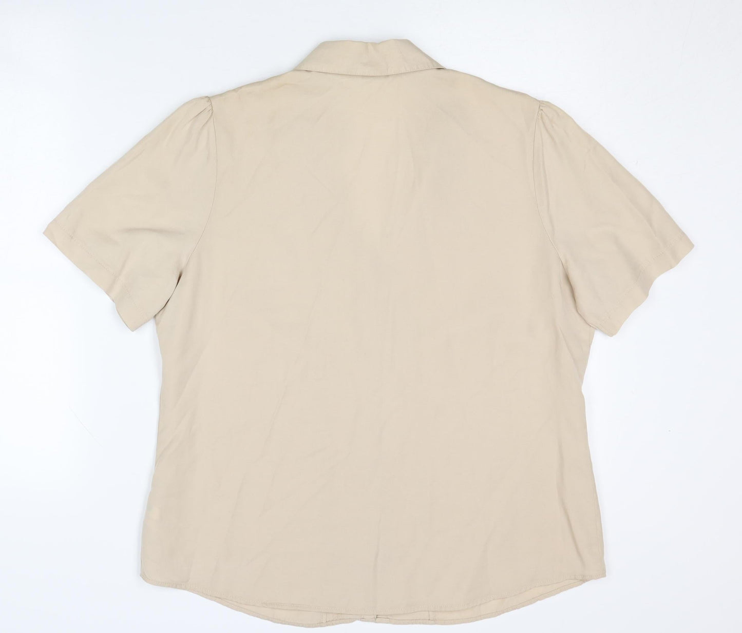 Womens UK Size 16 Marks and Spencer Beige Basic Blouse