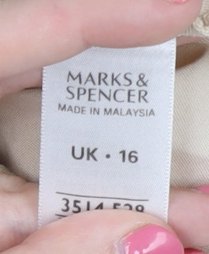 Womens UK Size 16 Marks and Spencer Beige Basic Blouse