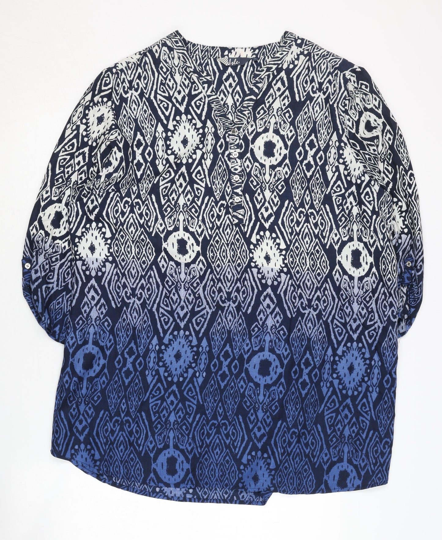 Womens UK Size 16 Isle Blue Basic Blouse