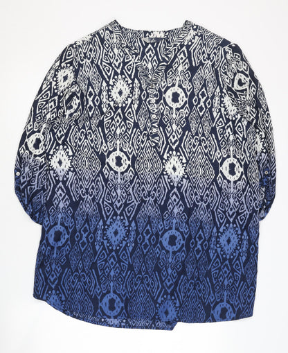 Womens UK Size 16 Isle Blue Basic Blouse