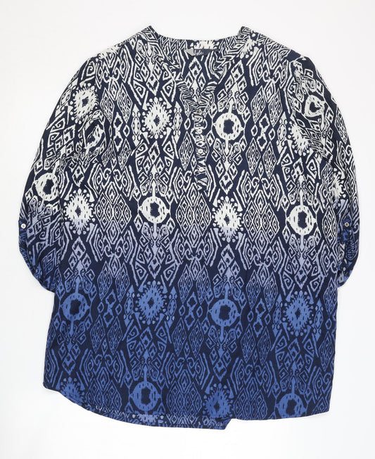 Womens UK Size 16 Isle Blue Basic Blouse