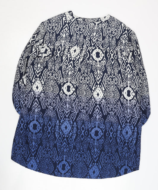 Womens UK Size 16 Isle Blue Basic Blouse
