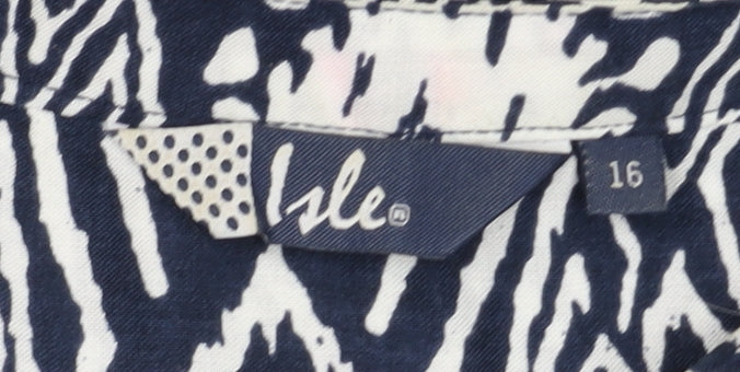 Womens UK Size 16 Isle Blue Basic Blouse