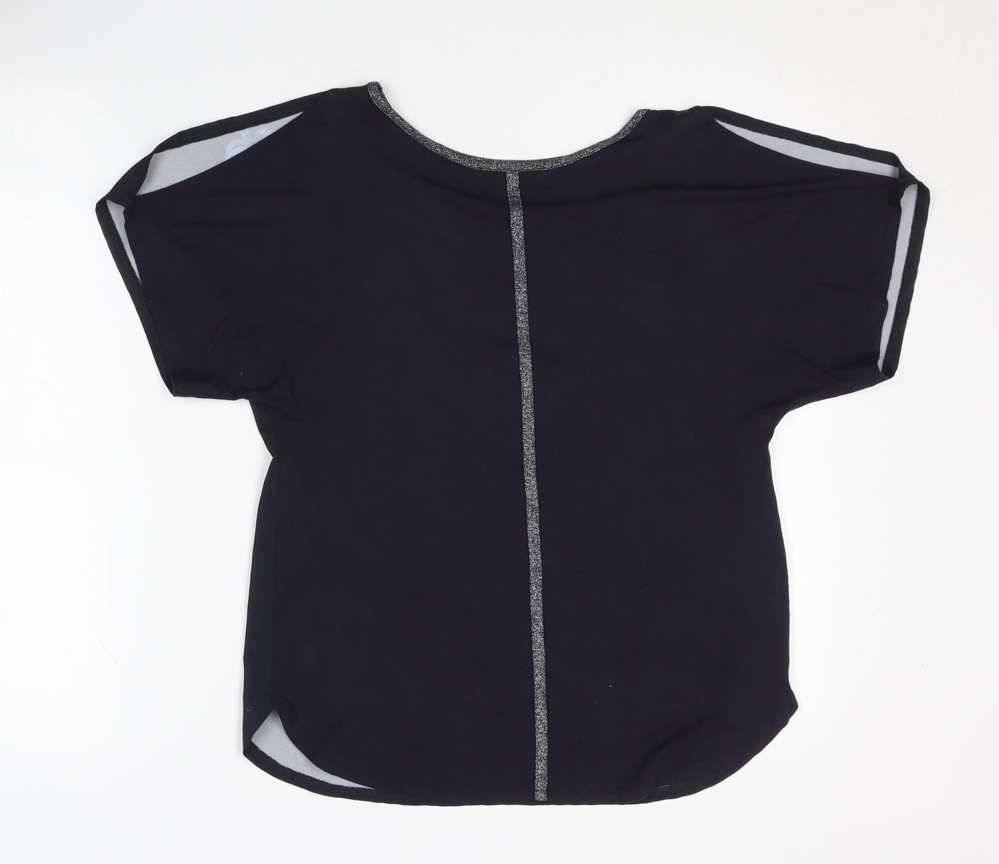 Womens UK Size S Oasis Black Basic T-Shirt
