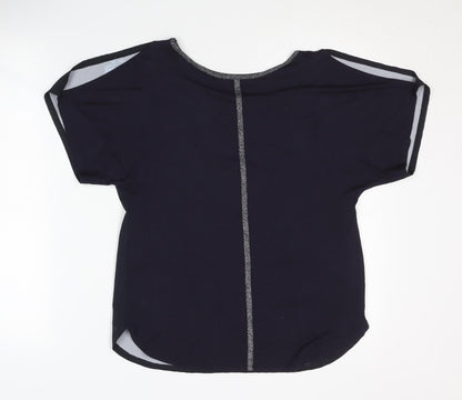 Womens UK Size S Oasis Black Basic T-Shirt