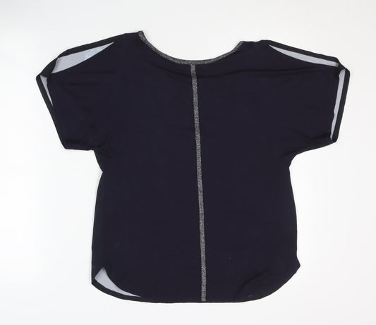 Womens UK Size S Oasis Black Basic T-Shirt