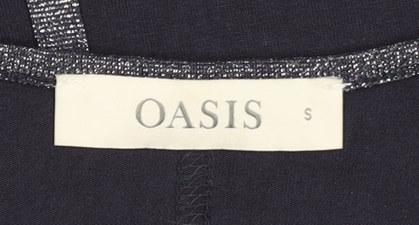 Womens UK Size S Oasis Black Basic T-Shirt