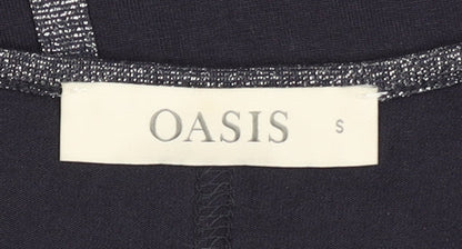 Womens UK Size S Oasis Black Basic T-Shirt