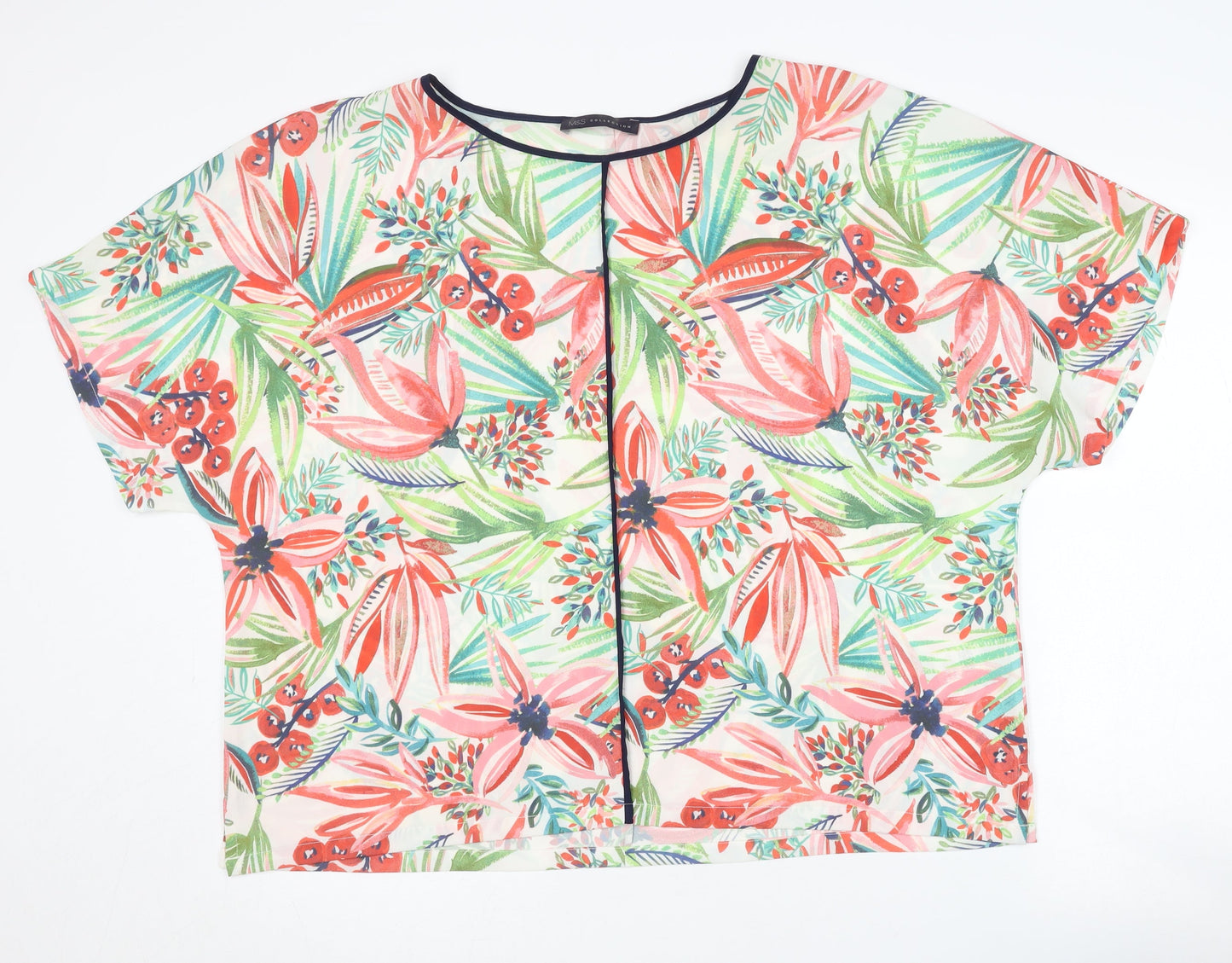 Womens UK Size 18 Marks and Spencer Multicoloured Cropped Blouse