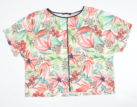 Womens UK Size 18 Marks and Spencer Multicoloured Cropped Blouse