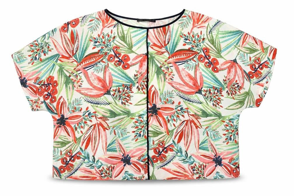 Womens UK Size 18 Marks and Spencer Multicoloured Cropped Blouse
