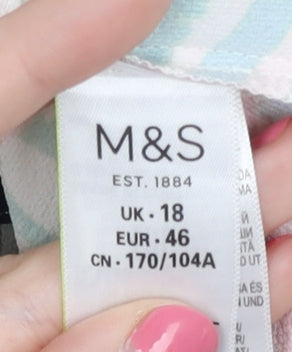 Womens UK Size 18 Marks and Spencer Multicoloured Cropped Blouse