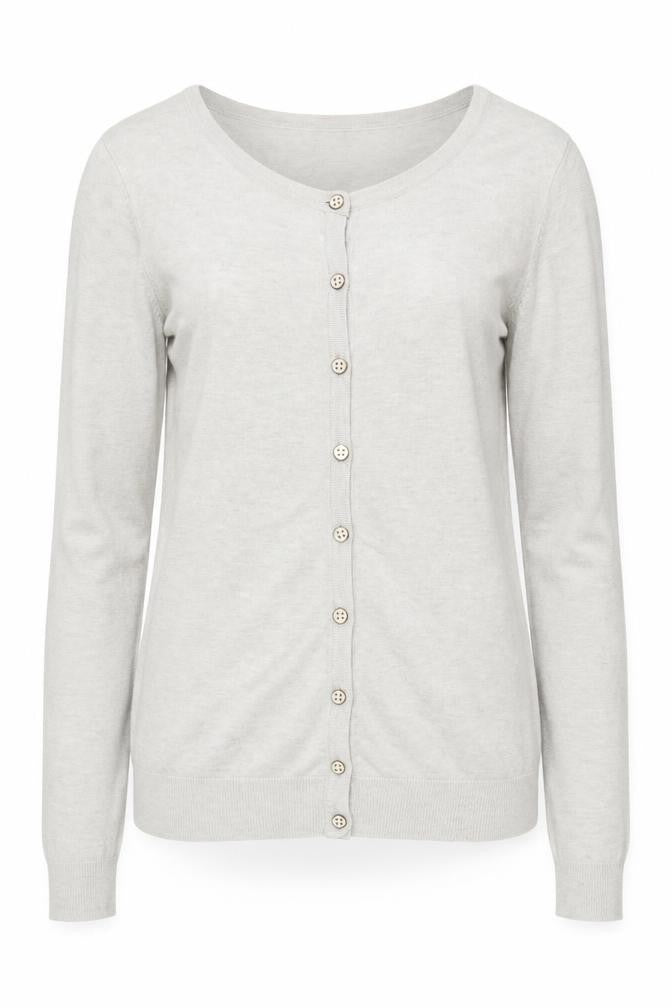 Warehouse Women's Grey Cardigan M Crew Neck Button